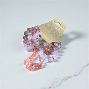 Boho Elegant Pink Stone Beaded Bracelet